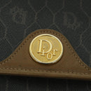 Christian Dior Honeycomb Canvas Shoulder Bag PVC Leather Black Auth ti1257-17