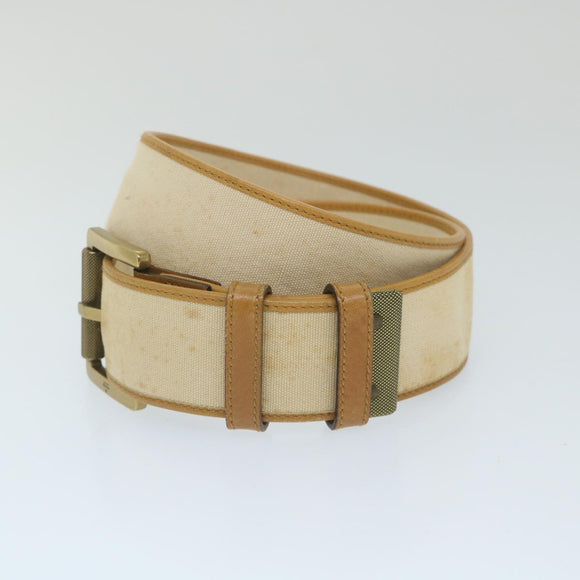 GUCCI Belt Canvas 30.3""""""""""""""""-32.3"""""""""""""""" Beige Brown 109327 Auth ti1278