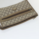 GUCCI GG PLUS Canvas Clutch Bag PVC Leather 2Set Beige Auth ti1279-16