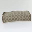 GUCCI GG PLUS Canvas Clutch Bag PVC Leather 2Set Beige Auth ti1279-18