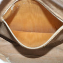 GUCCI GG PLUS Canvas Clutch Bag PVC Leather 2Set Beige Auth ti1279-21