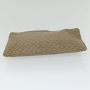 GUCCI GG PLUS Canvas Clutch Bag PVC Leather 2Set Beige Auth ti1279-9