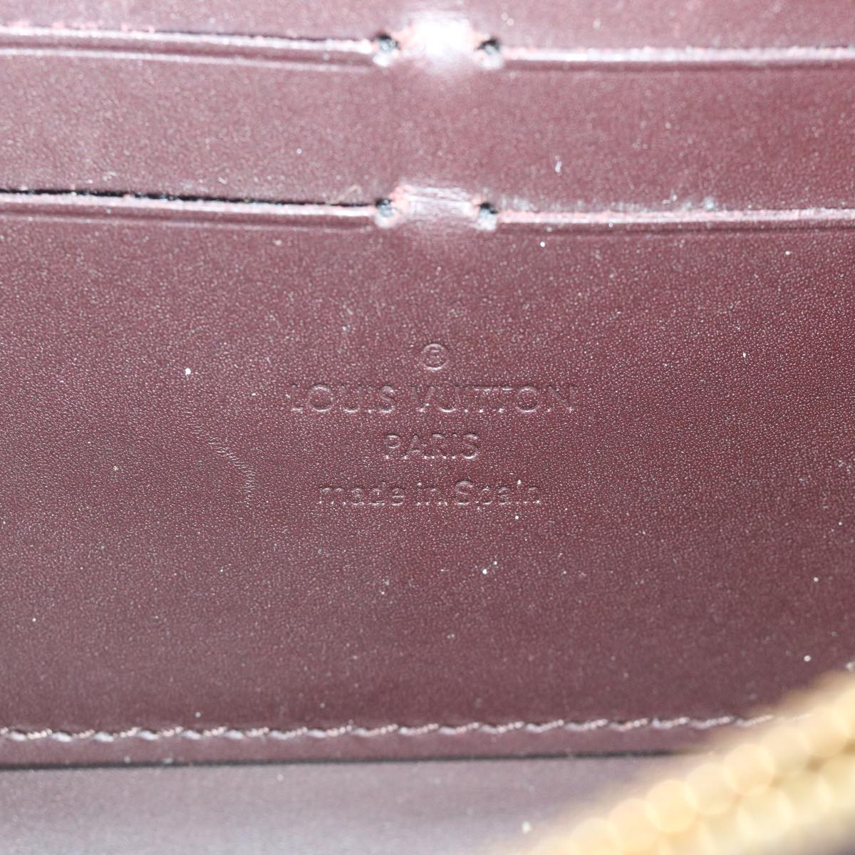 LOUIS VUITTON Monogram Vernis Zippy Wallet Wallet Amarante M93522 LV Auth ti1300