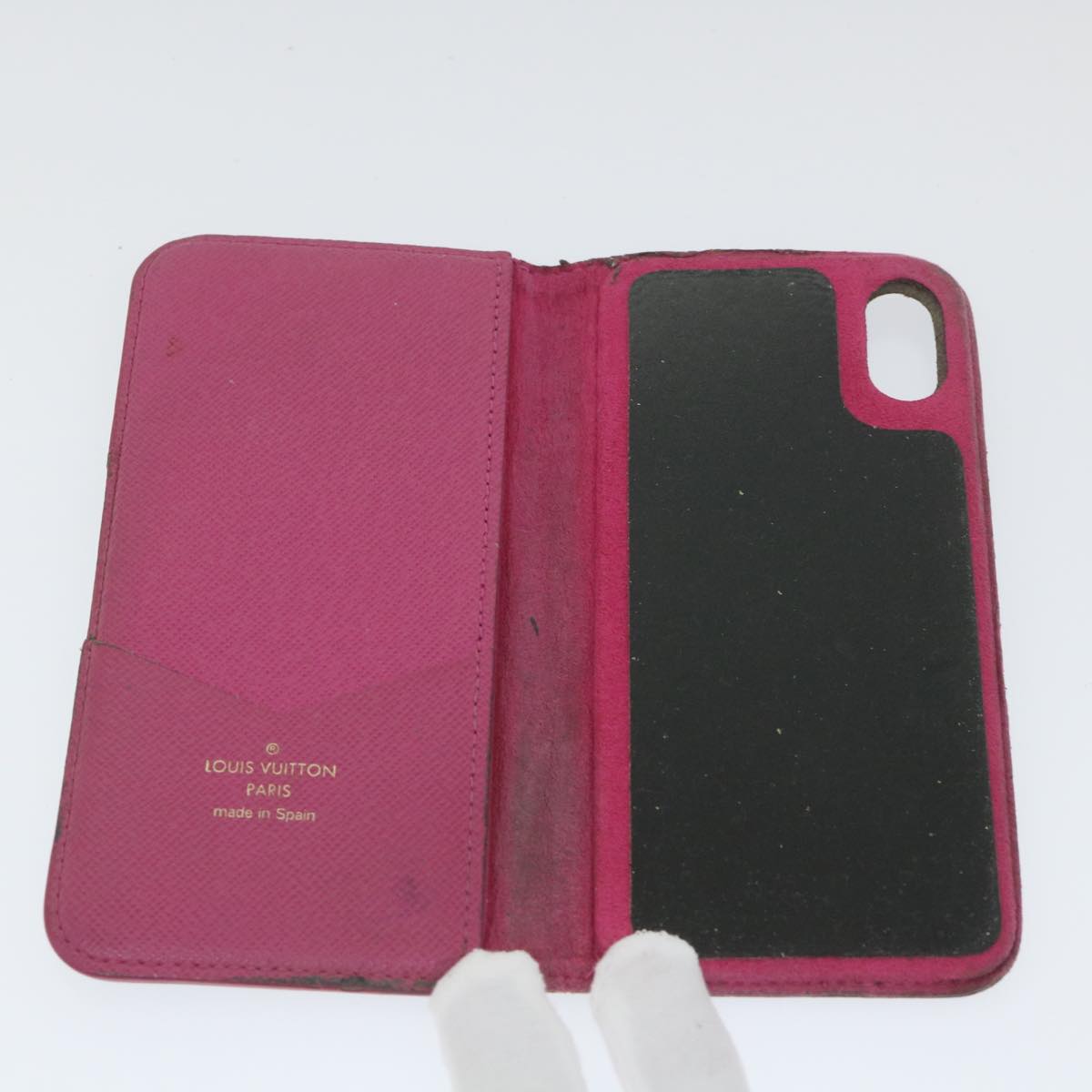 LOUIS VUITTON Monogram iPhone Case 4Set Blue Pink LV Auth ti1305