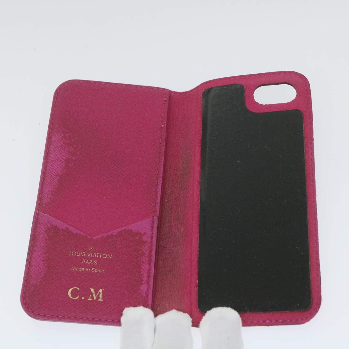 LOUIS VUITTON Monogram iPhone Case 4Set Blue Pink LV Auth ti1305