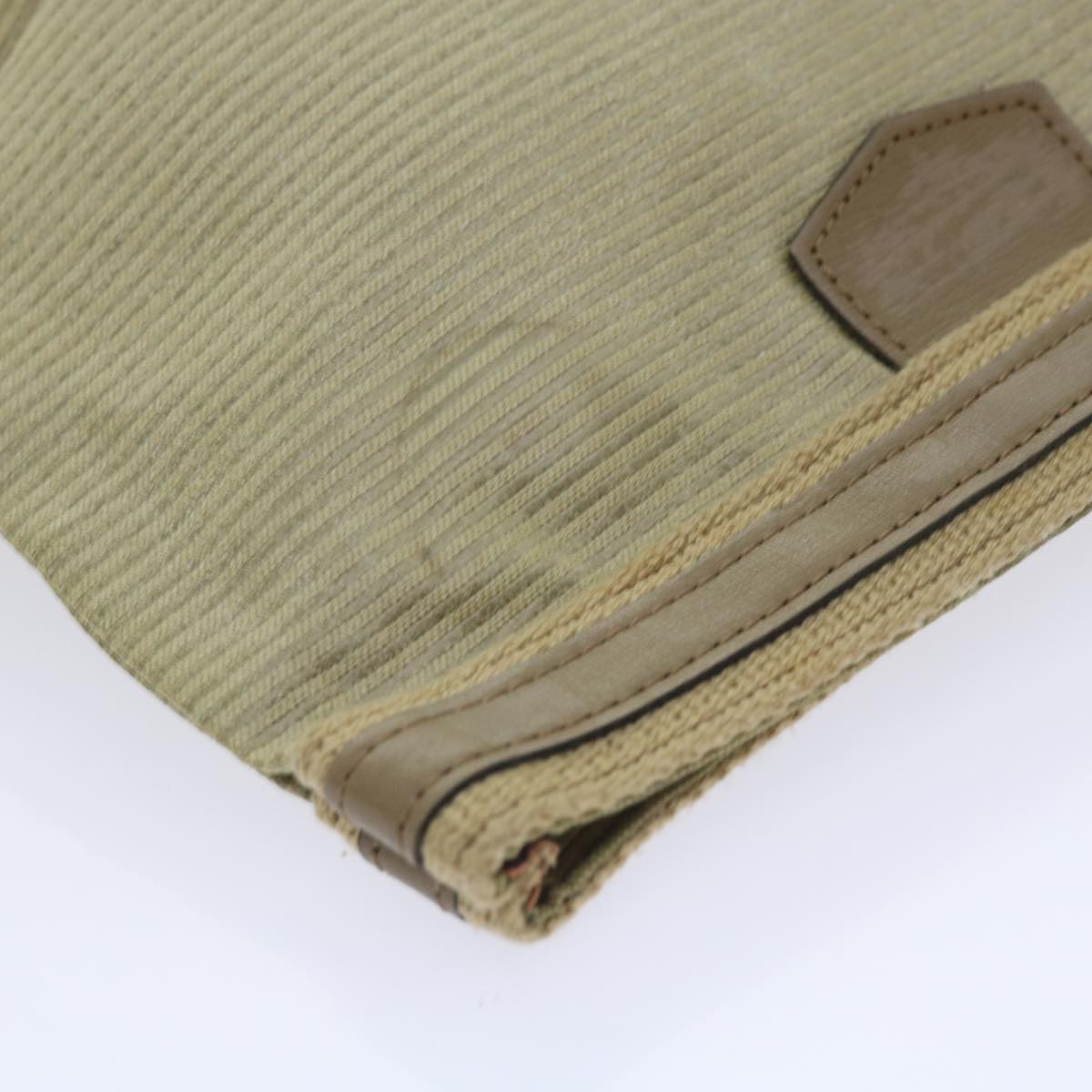 SAINT LAURENT Clutch Hand Bag PVC Canvas 3Set Beige Auth ti1316