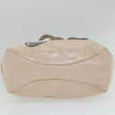 Salvatore Ferragamo Shoulder Bag Nylon patent leather Beige Auth ti1318-5
