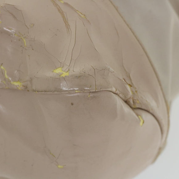 Salvatore Ferragamo Shoulder Bag Nylon patent leather Beige Auth ti1318