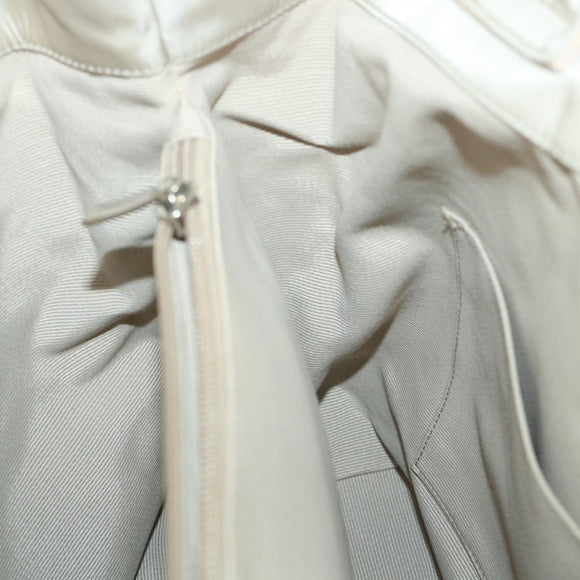 Salvatore Ferragamo Shoulder Bag Nylon patent leather Beige Auth ti1318