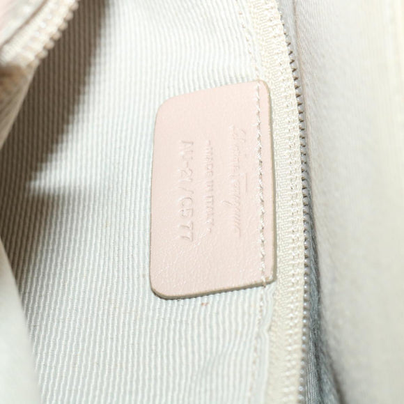 Salvatore Ferragamo Shoulder Bag Nylon patent leather Beige Auth ti1318