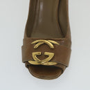 GUCCI Guccissima GG Canvas High Heels Leather 37 C Brown Auth ti1349-12