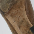 GUCCI Guccissima GG Canvas High Heels Leather 37 C Brown Auth ti1349-15