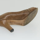 GUCCI Guccissima GG Canvas High Heels Leather 37 C Brown Auth ti1349-6