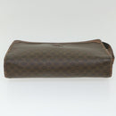 CELINE Macadam Canvas Clutch Bag PVC Leather Brown Auth ti1357-5