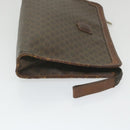 CELINE Macadam Canvas Clutch Bag PVC Leather Brown Auth ti1357-3