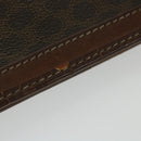 CELINE Macadam Canvas Clutch Bag PVC Leather Brown Auth ti1357-7