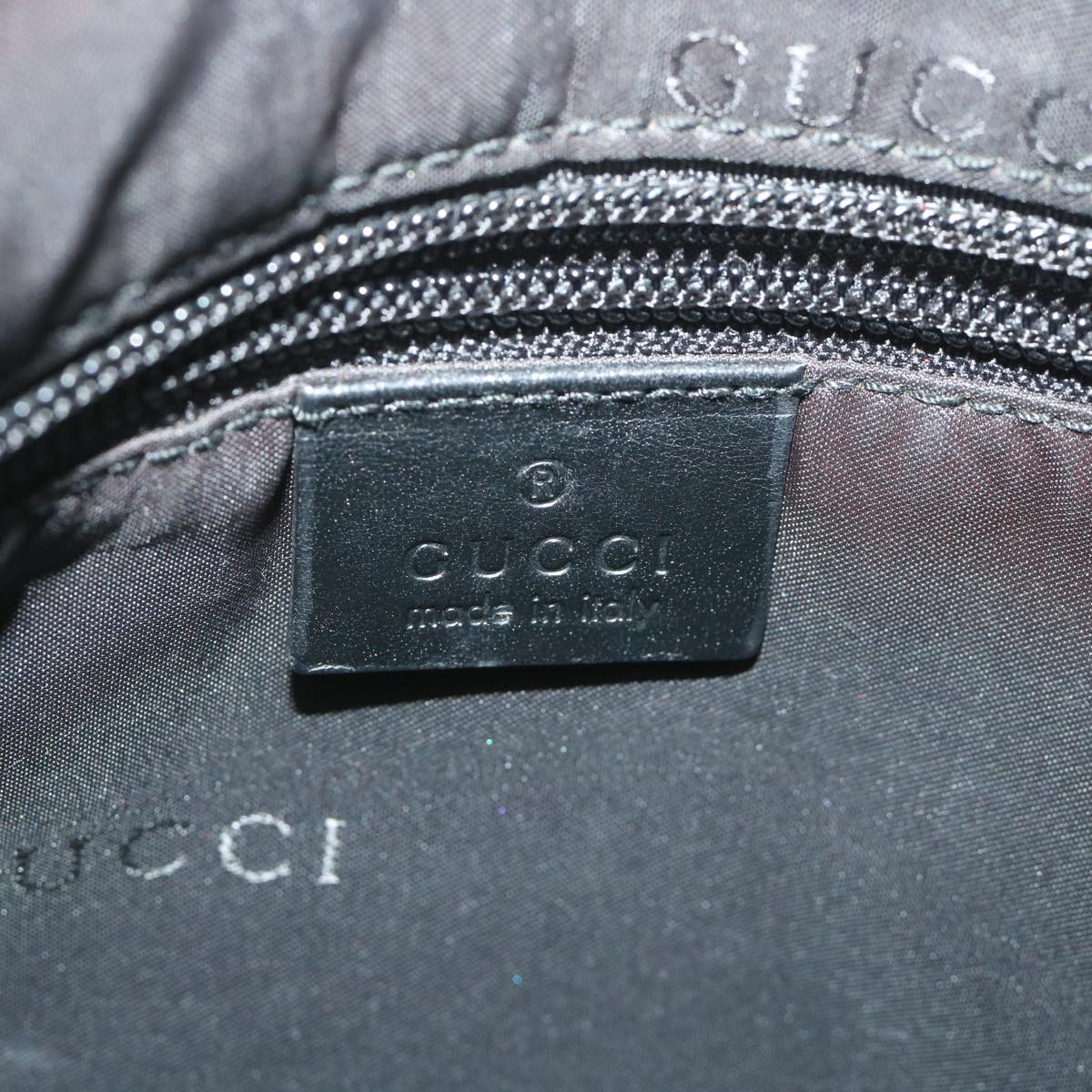 GUCCI Shoulder Bag Canvas Black 019 0336 002058 Auth ti1359