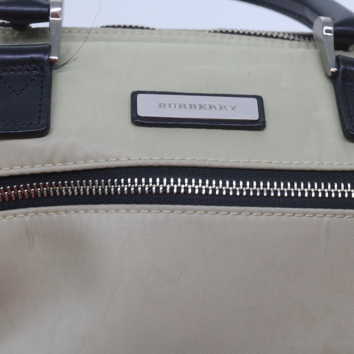 BURBERRY Hand Bag Nylon 2way Beige Auth ti1373