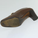 GUCCI Web Sherry Line High Heels Leather 36B Brown Auth ti1401-14