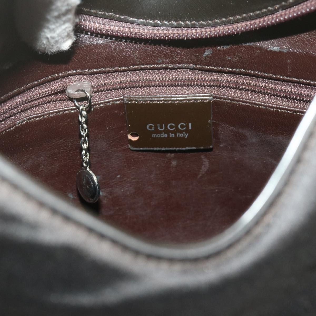 GUCCI Shoulder Bag Satin Brown 001 3010 Auth ti1454