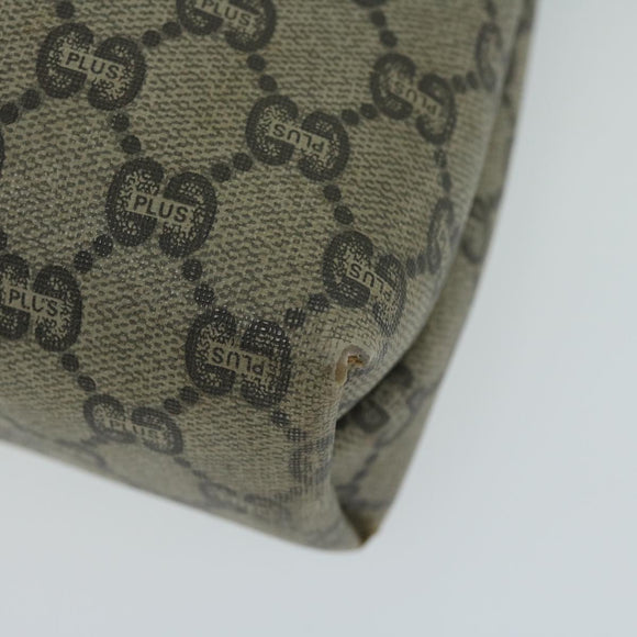 GUCCI GG Plus Supreme Web Sherry Line Tote Bag Beige Red Green Auth ti1464