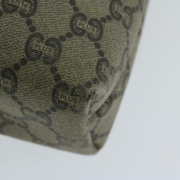 GUCCI GG Plus Supreme Web Sherry Line Tote Bag Beige Red Green Auth ti1464