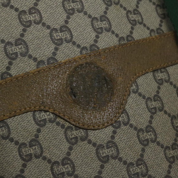 GUCCI GG Plus Supreme Web Sherry Line Tote Bag Beige Red Green Auth ti1464