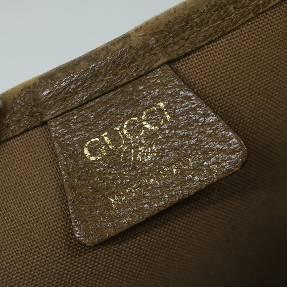 GUCCI GG Plus Supreme Web Sherry Line Tote Bag Beige Red Green Auth ti1464