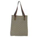 GUCCI GG Plus Supreme Web Sherry Line Tote Bag Beige Red Green Auth ti1464-2