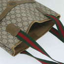GUCCI GG Plus Supreme Web Sherry Line Tote Bag Beige Red Green Auth ti1464-6