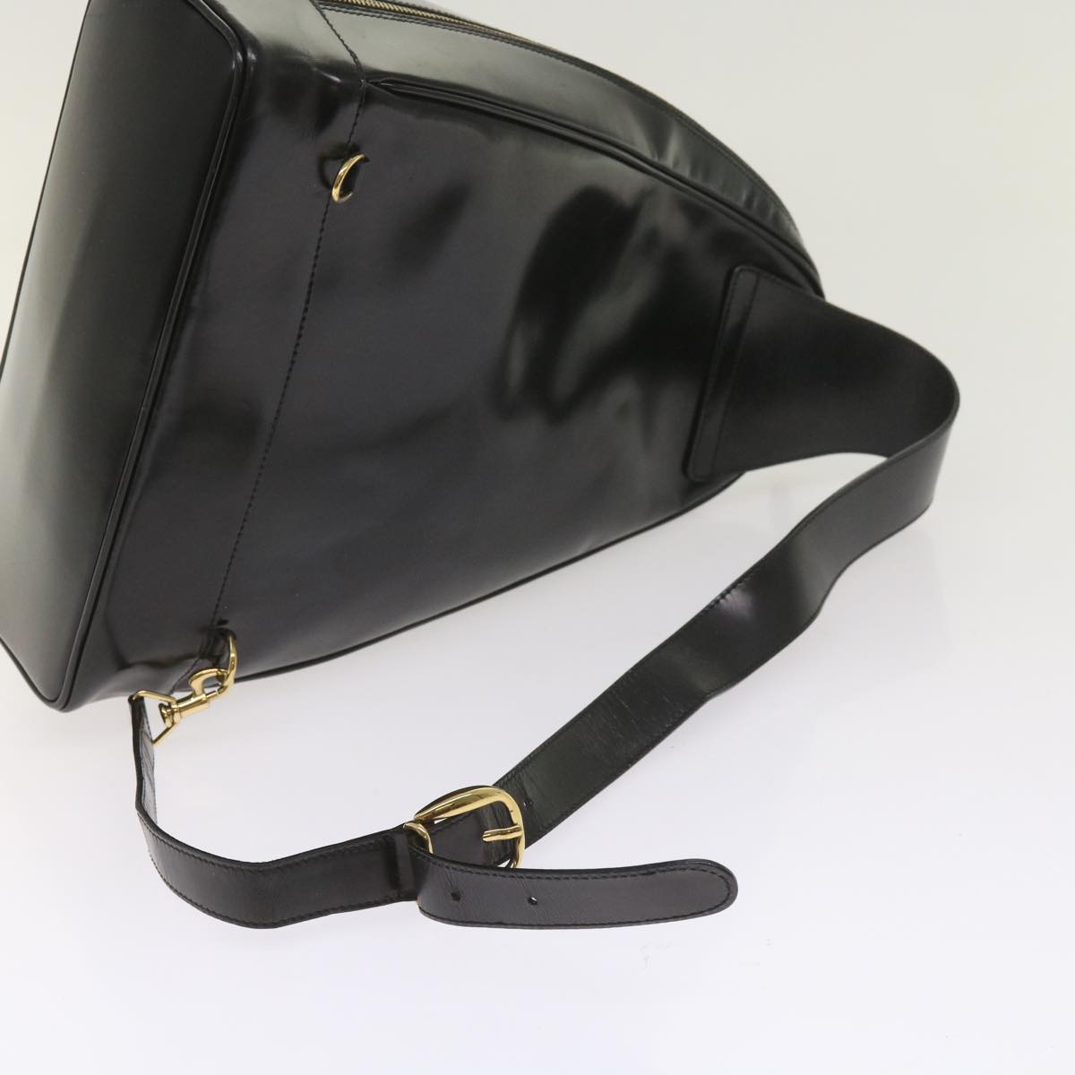 GUCCI Bamboo Shoulder Bag Leather Black Auth ti1490