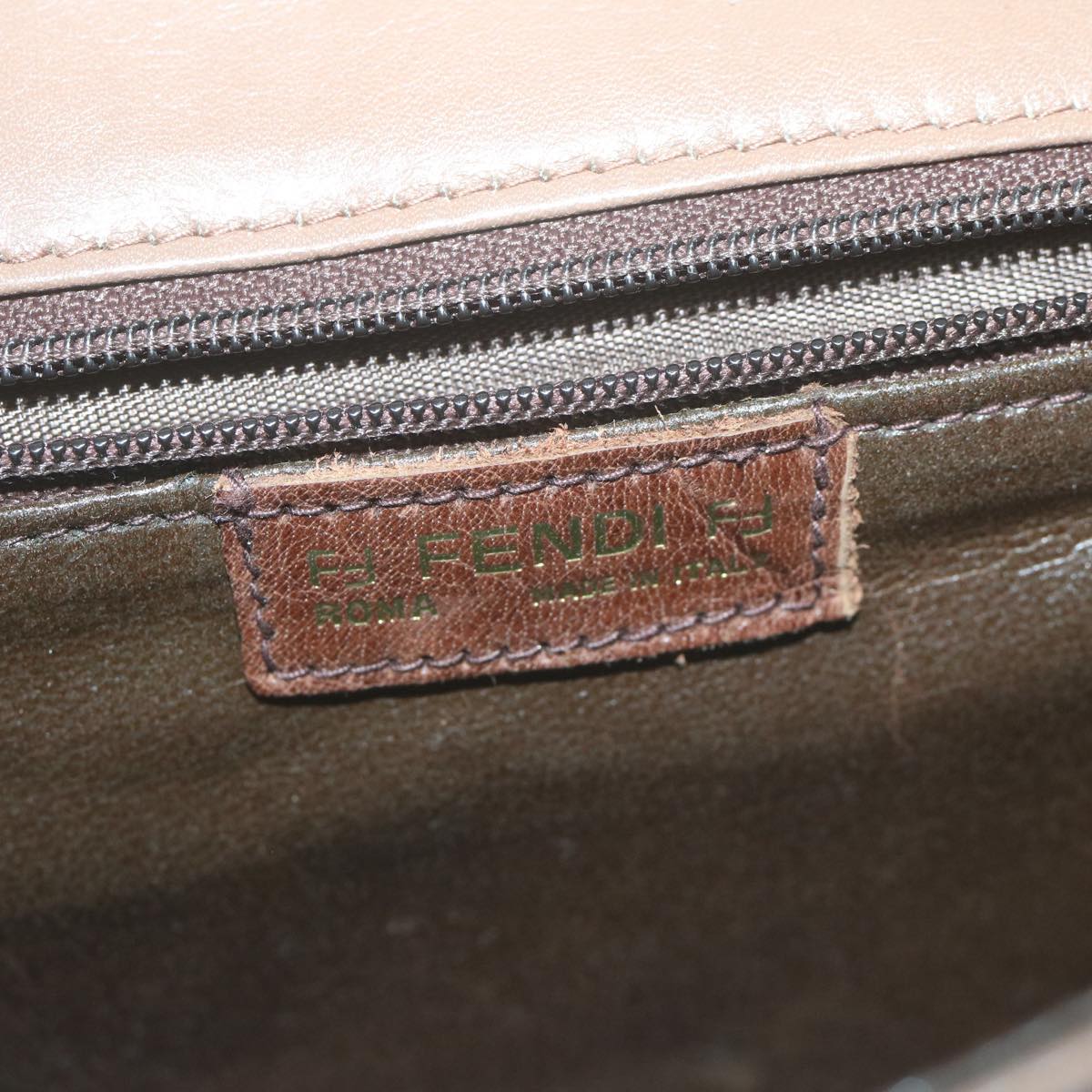 FENDI Shoulder Bag Leather Brown Auth ti1511