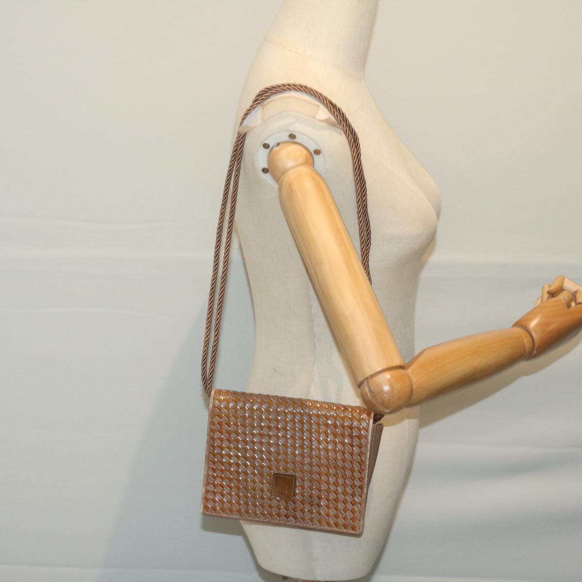 FENDI Shoulder Bag Leather Brown Auth ti1511