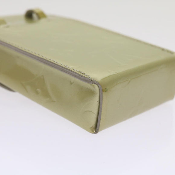 LOUIS VUITTON Monogram Vernis Green Cigarette Case Gris M91050 LV Auth ti1516