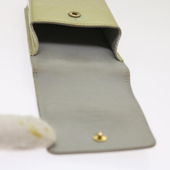 LOUIS VUITTON Monogram Vernis Green Cigarette Case Gris M91050 LV Auth ti1516