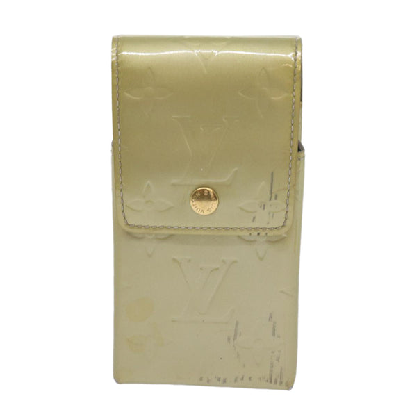 LOUIS VUITTON Monogram Vernis Green Cigarette Case Gris M91050 LV Auth ti1516