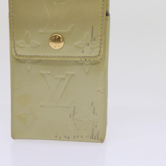 LOUIS VUITTON Monogram Vernis Green Cigarette Case Gris M91050 LV Auth ti1516