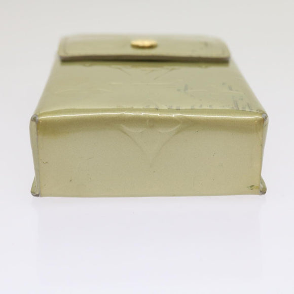 LOUIS VUITTON Monogram Vernis Green Cigarette Case Gris M91050 LV Auth ti1516