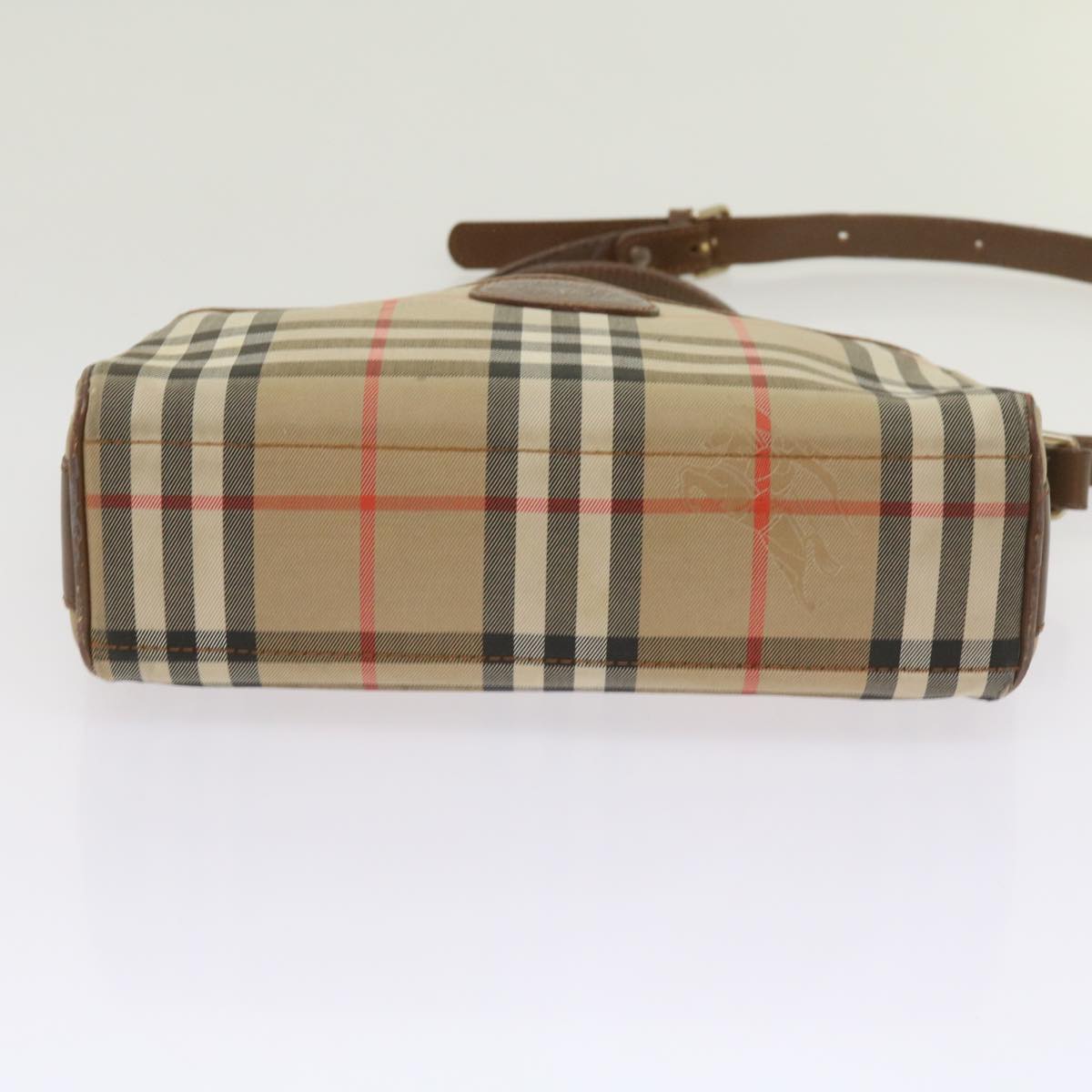 BURBERRY Nova Check Shoulder Bag Canvas Beige Auth ti1529