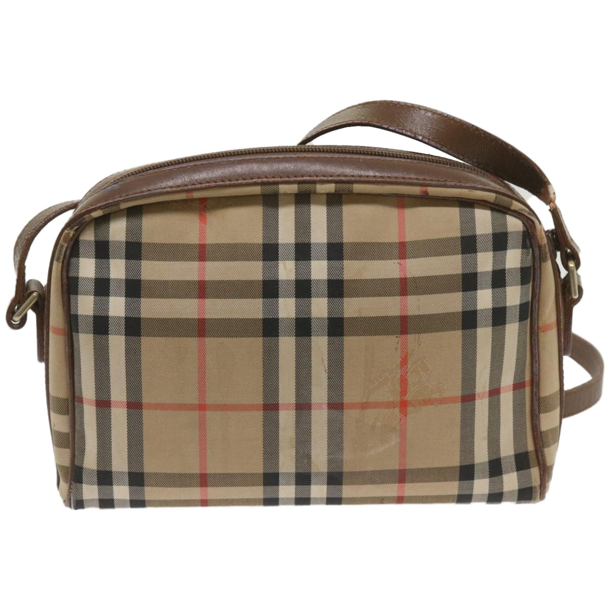 BURBERRY Nova Check Shoulder Bag Canvas Beige Auth ti1529 - 0