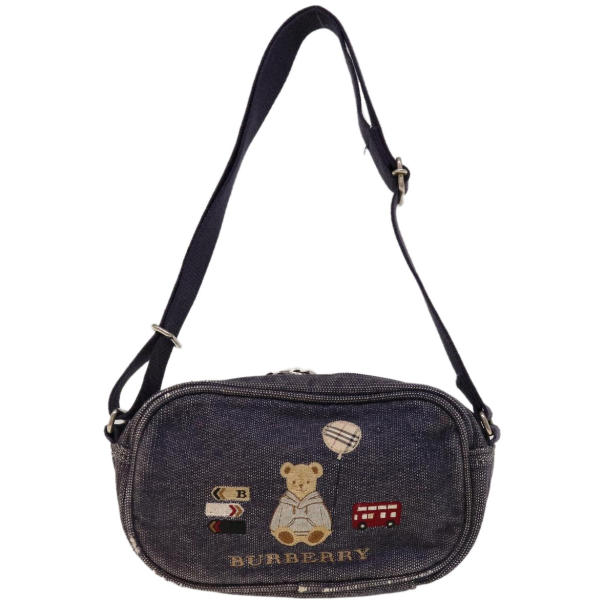 BURBERRY Hand Bag Denim Navy Auth ti1538