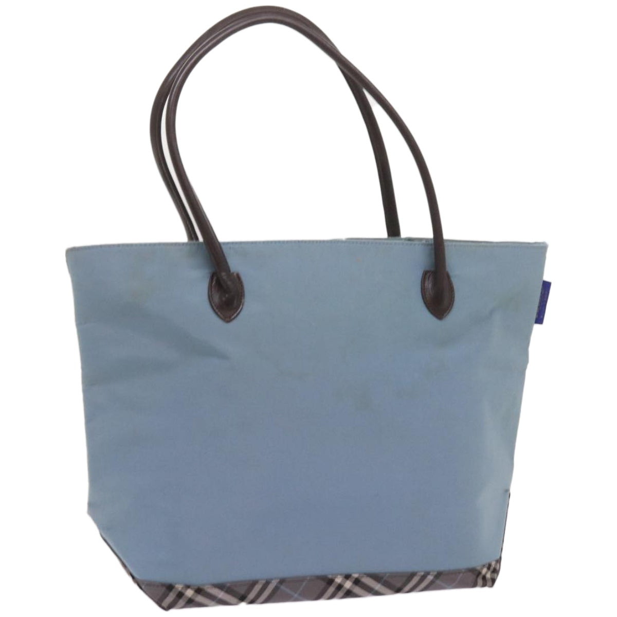 Burberrys Blue Label Tote Bag Nylon Light Blue Auth ti1542