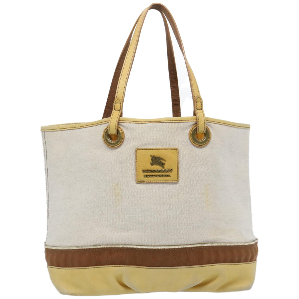 BURBERRY Blue Label Tote Bag Canvas Beige Auth ti1544