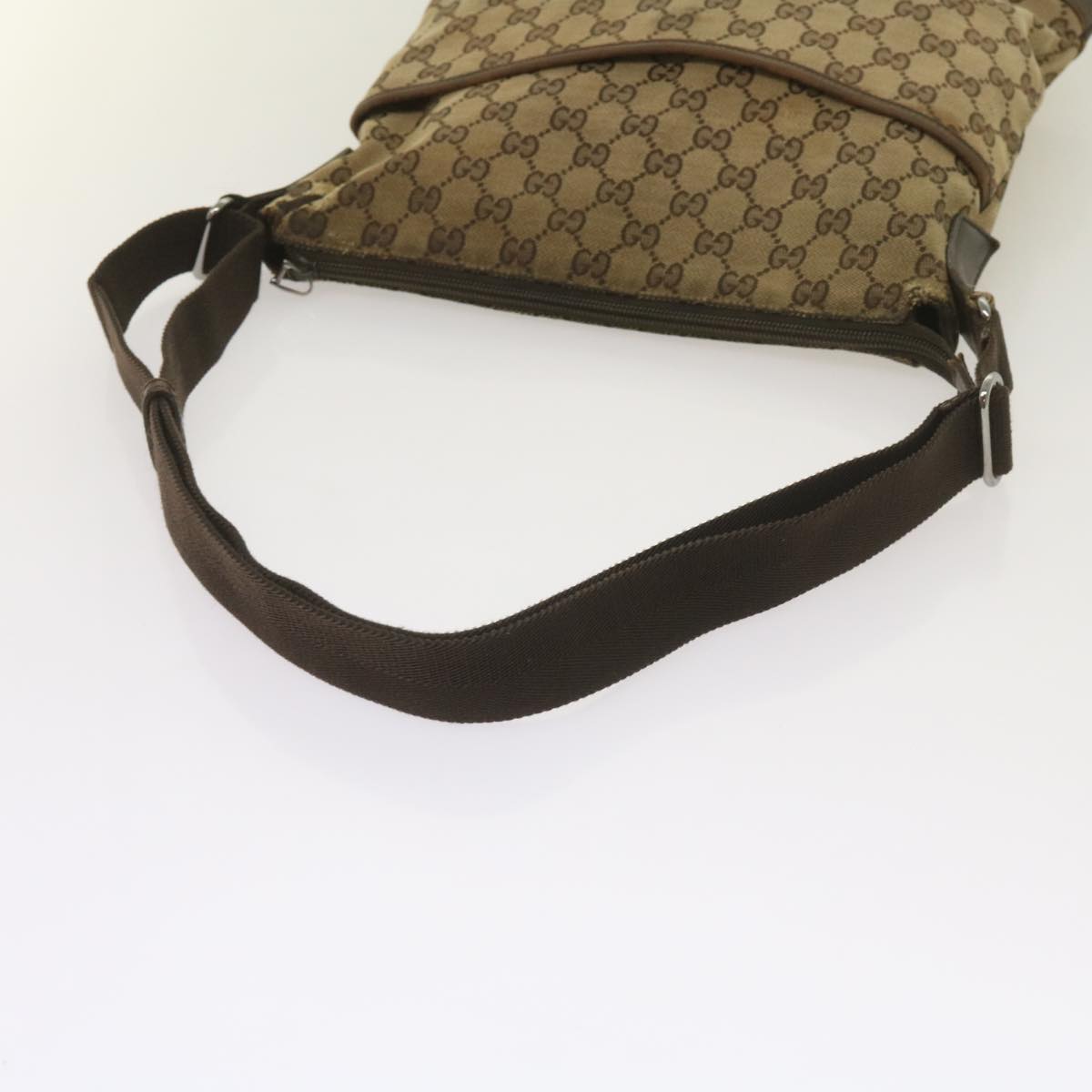 GUCCI GG Canvas Shoulder Bag Beige 145857 Auth ti1551