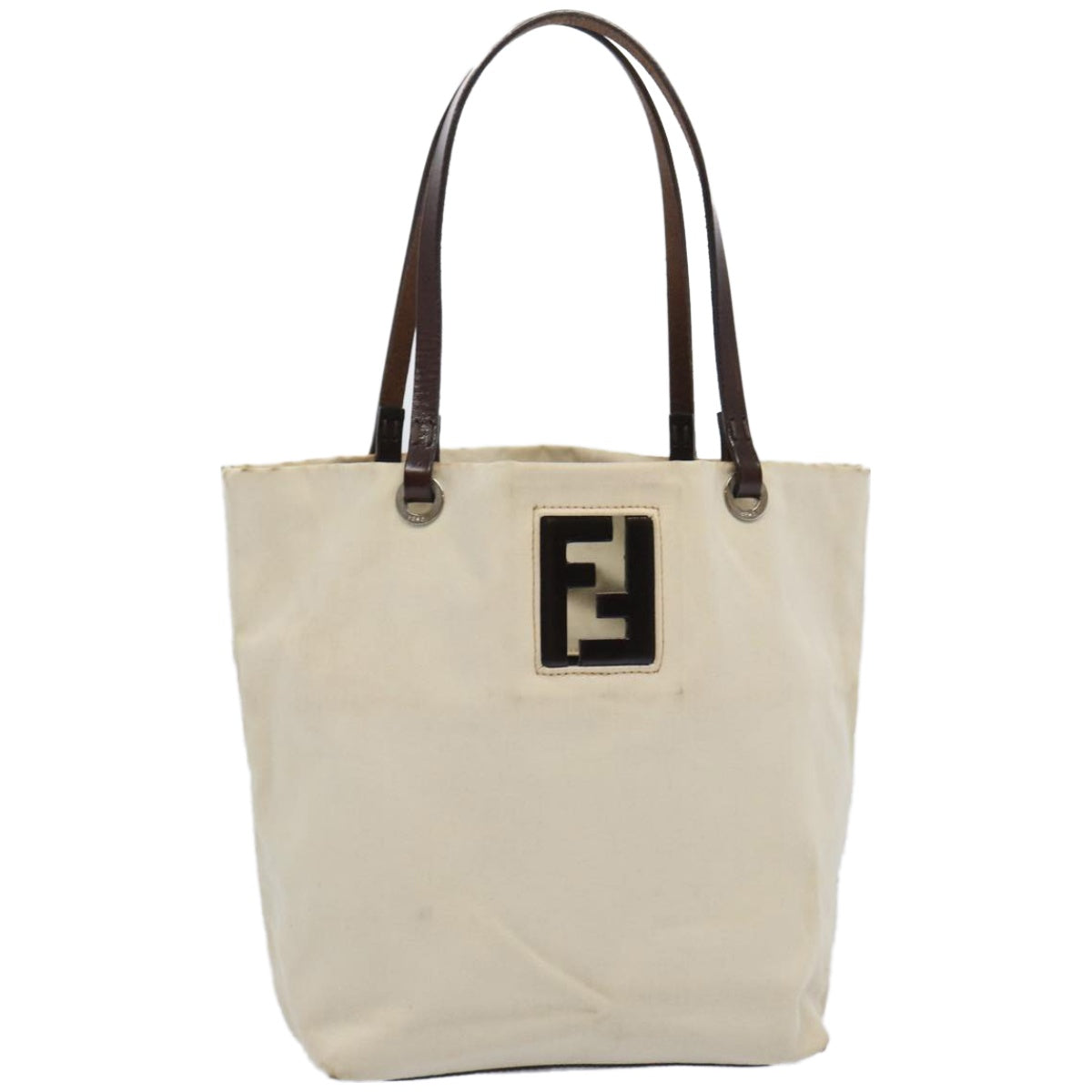 FENDI Tote Bag Canvas Beige Auth ti1558