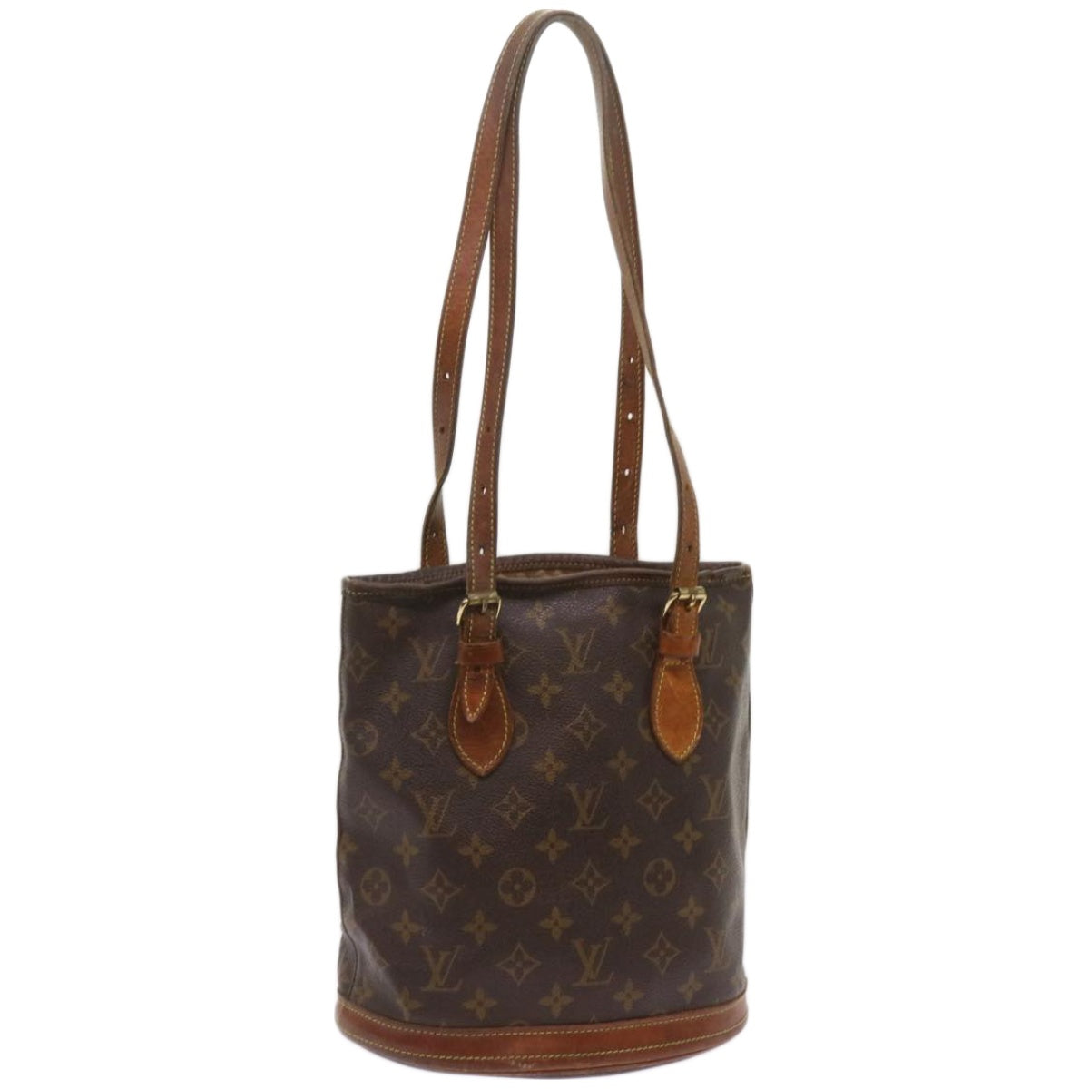 LOUIS VUITTON Monogram Bucket PM Shoulder Bag M42238 LV Auth ti1575