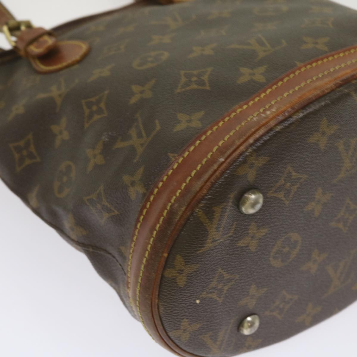 LOUIS VUITTON Monogram Bucket PM Shoulder Bag M42238 LV Auth ti1575