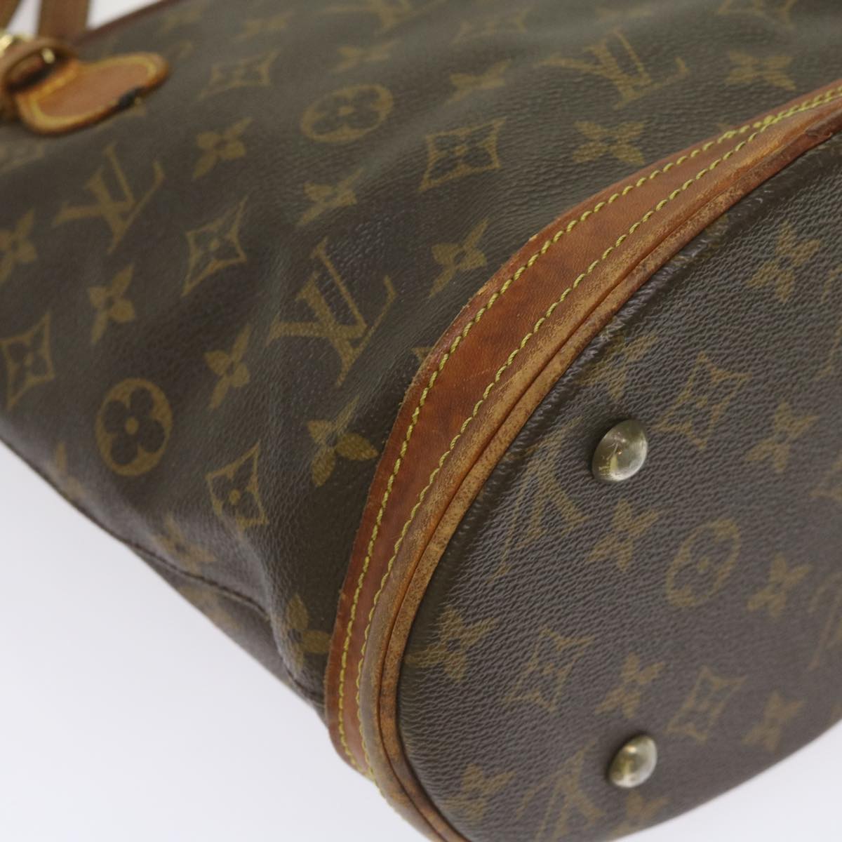 LOUIS VUITTON Monogram Bucket PM Shoulder Bag M42238 LV Auth ti1575