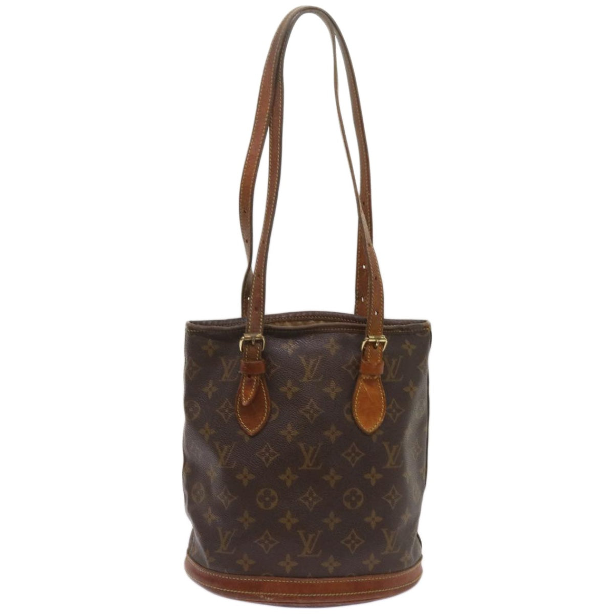 LOUIS VUITTON Monogram Bucket PM Shoulder Bag M42238 LV Auth ti1575