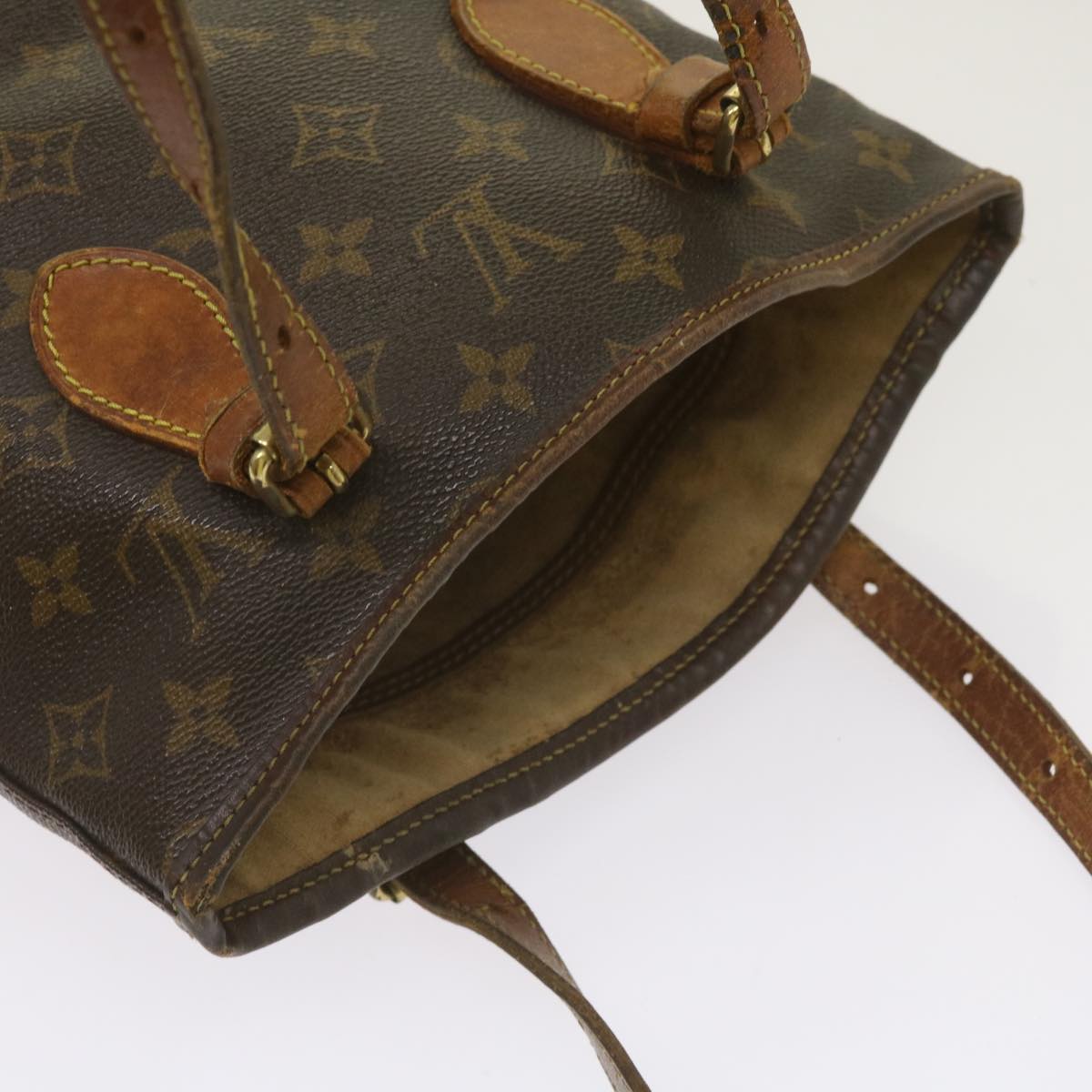 LOUIS VUITTON Monogram Bucket PM Shoulder Bag M42238 LV Auth ti1575